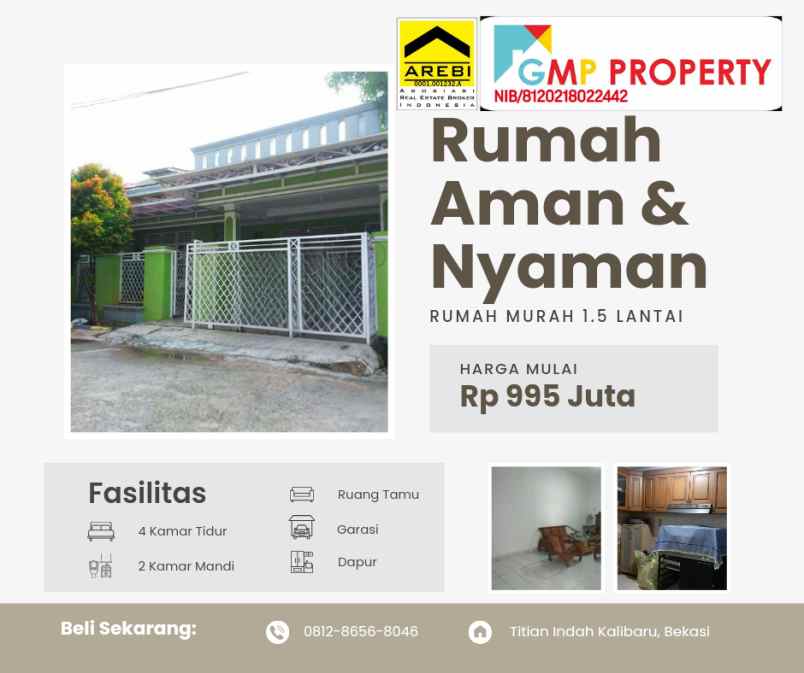 dijual rumah kali baru