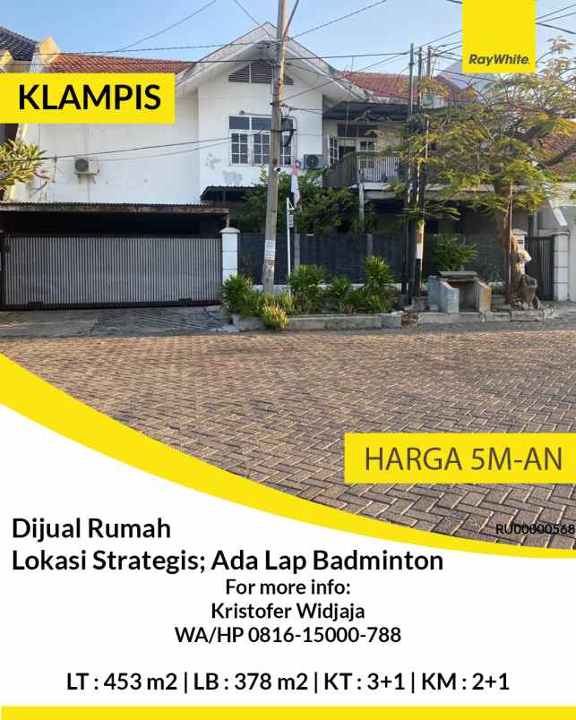 dijual rumah klampis indah