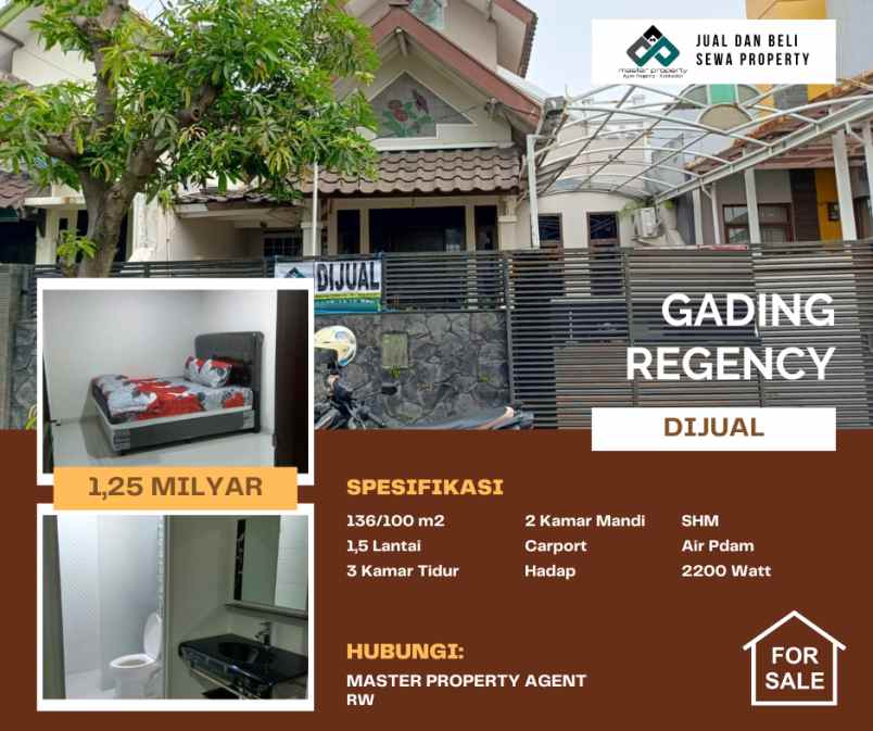 dijual rumah komplek gading regency