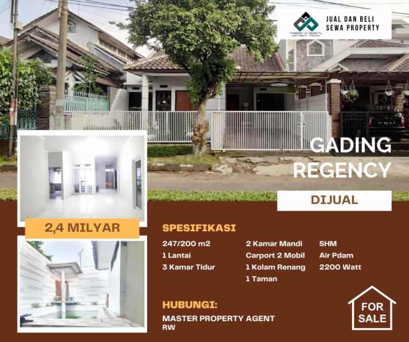 dijual rumah komplek gading regency