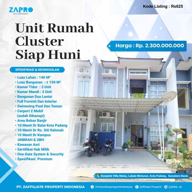 dijual rumah komplek villa maisa lubuk