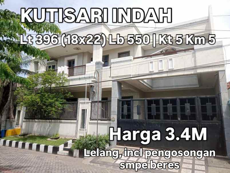 dijual rumah kutisari indah utara