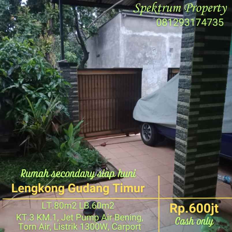 dijual rumah lengkong gudang timur serpong