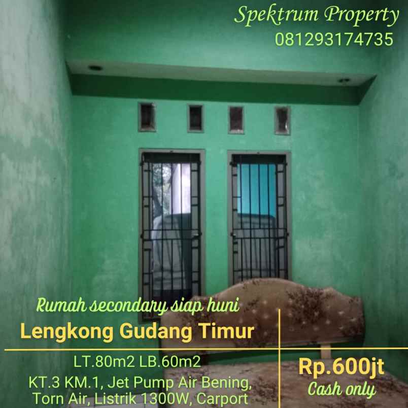 dijual rumah lengkong gudang timur serpong