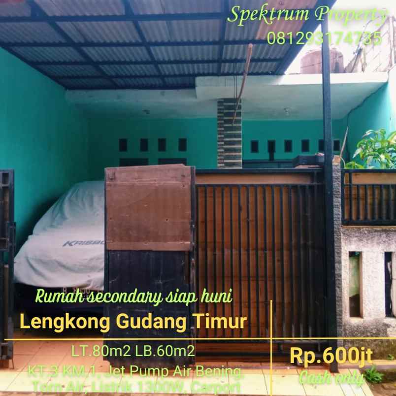 dijual rumah lengkong gudang timur serpong