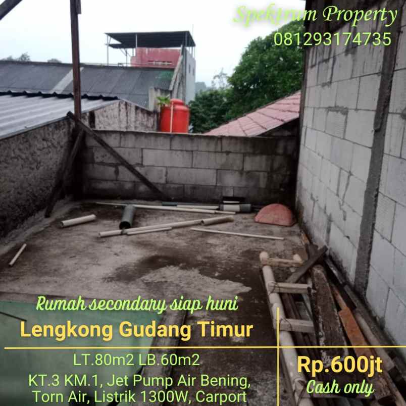 dijual rumah lengkong gudang timur serpong