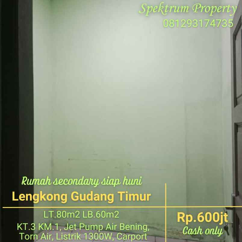 dijual rumah lengkong gudang timur serpong