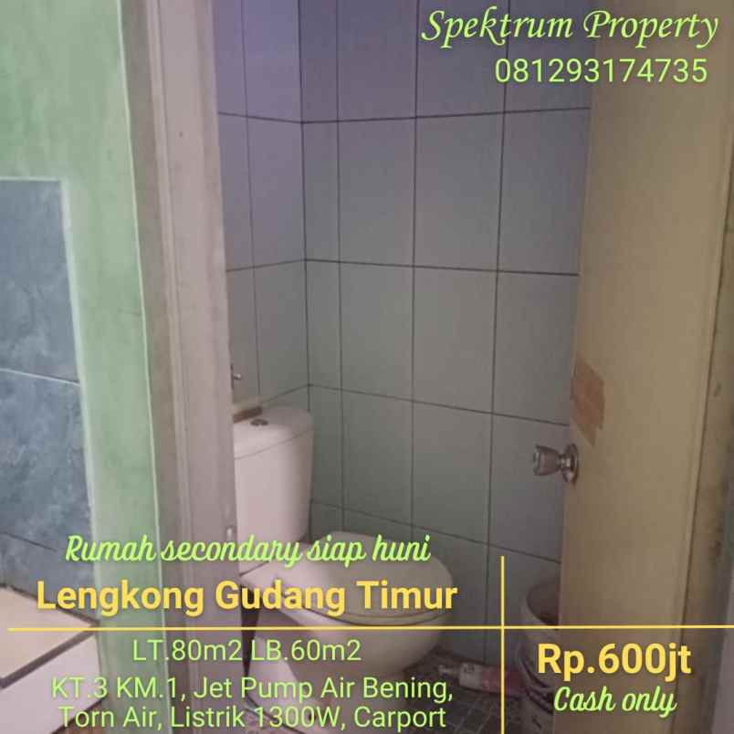 dijual rumah lengkong gudang timur serpong