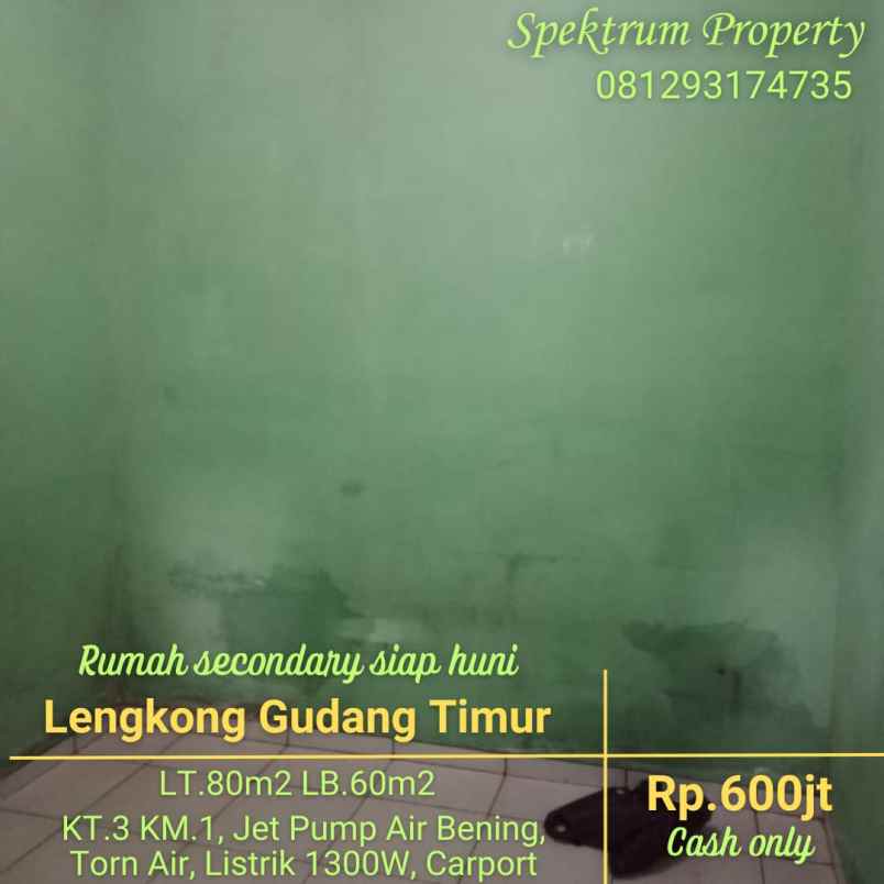 dijual rumah lengkong gudang timur serpong