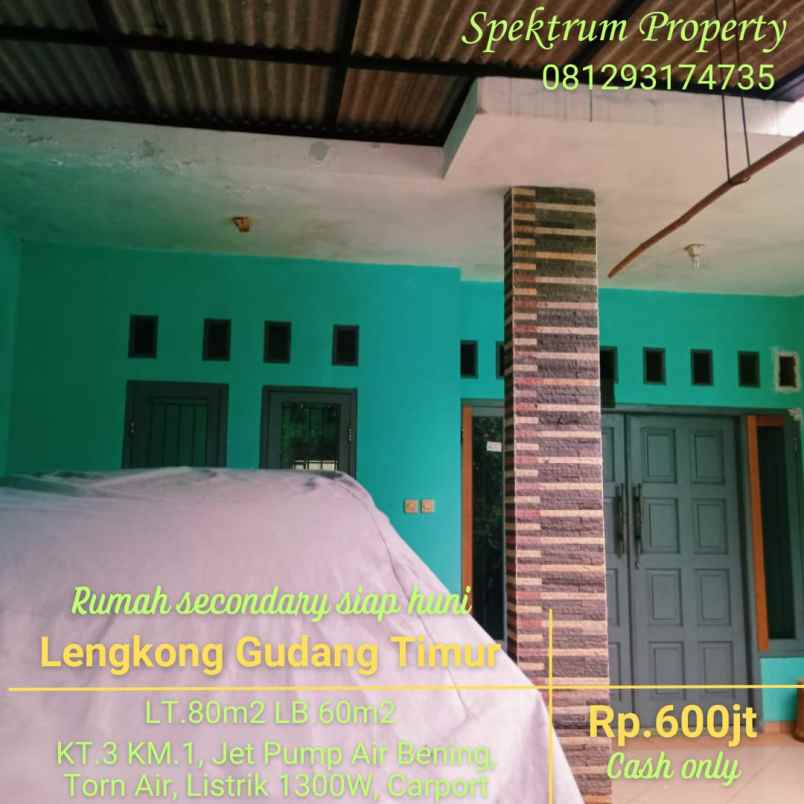 dijual rumah lengkong gudang timur serpong