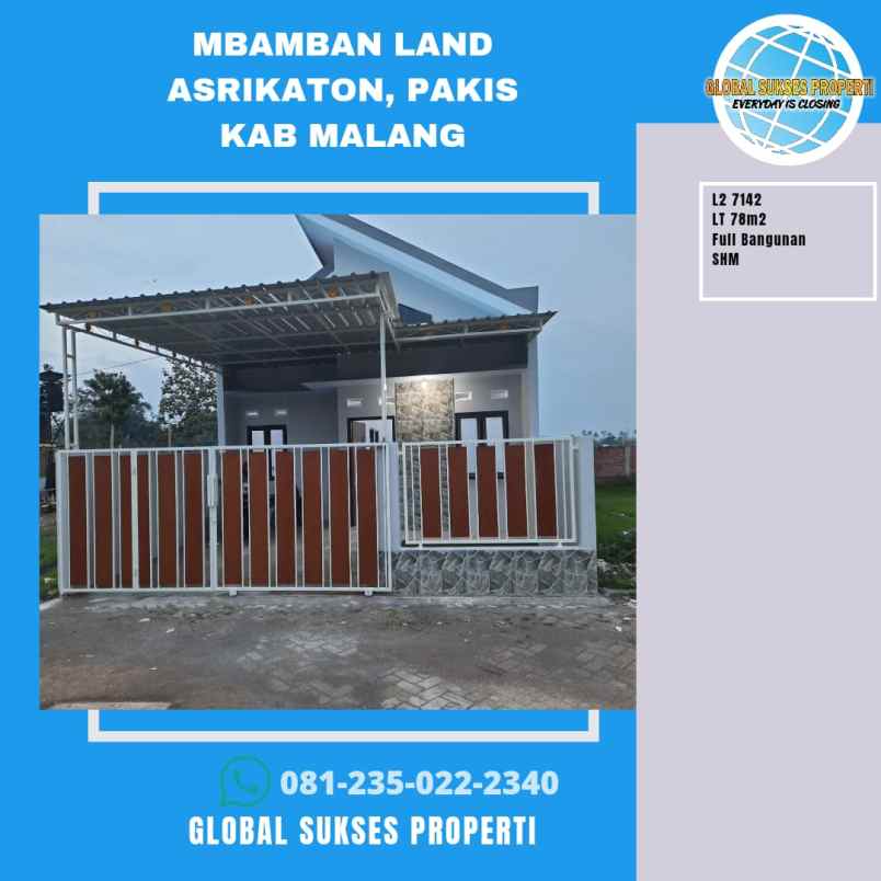 dijual rumah mbamban land asrikaton