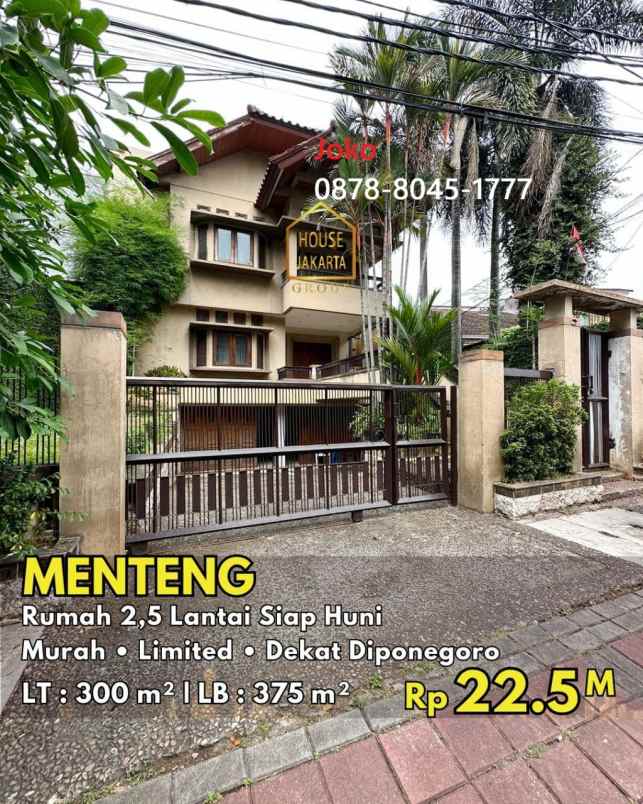 dijual rumah menteng