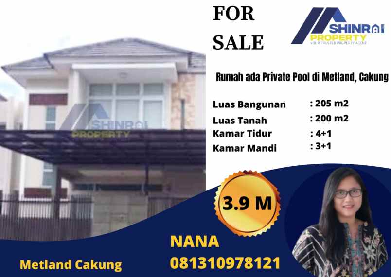 dijual rumah metland menteng cakung