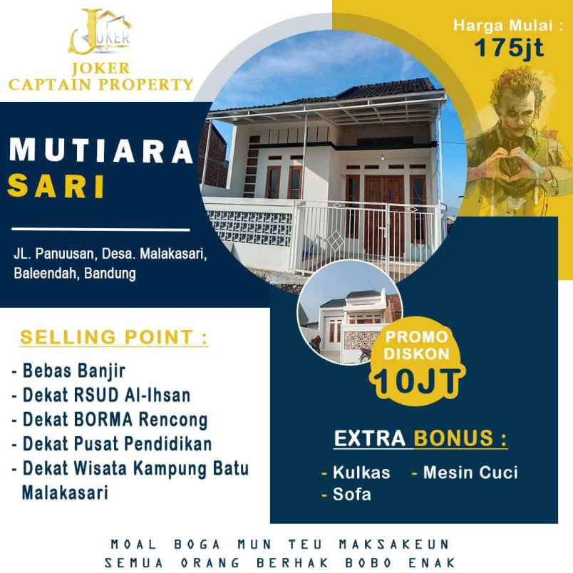 dijual rumah panuusan malakasari