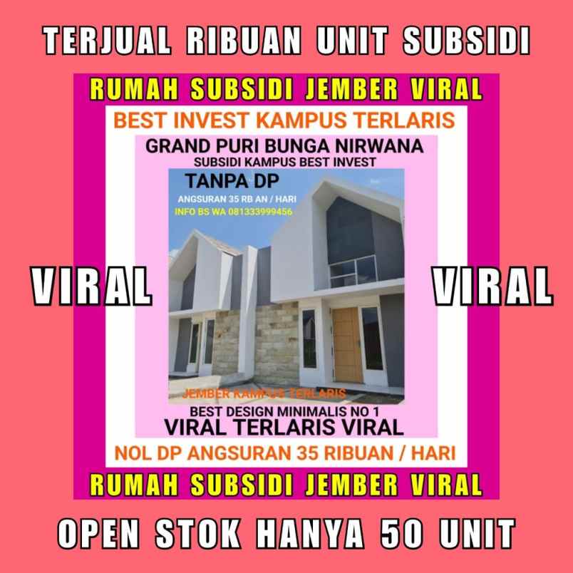 dijual rumah perumahan grand puri bunga