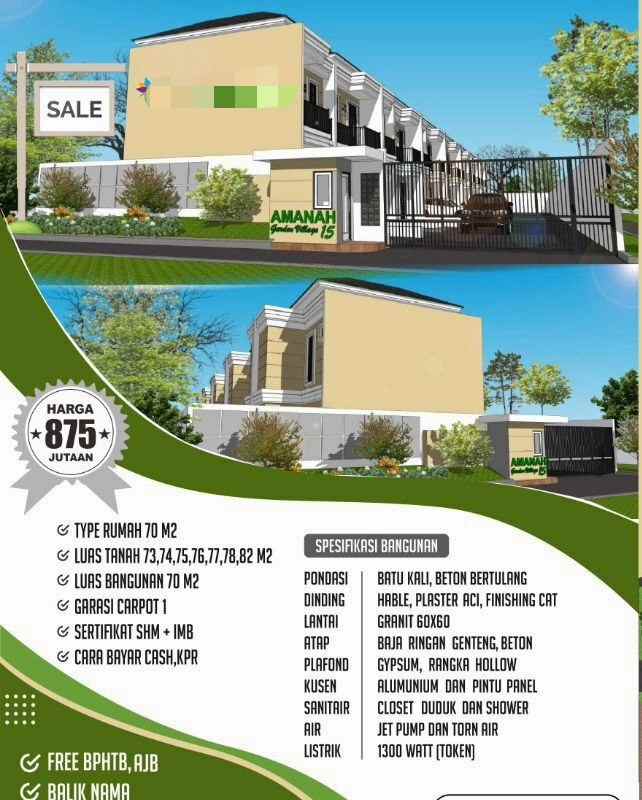 dijual rumah pondok benda