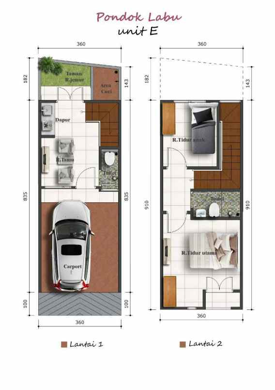 dijual rumah pondok labu