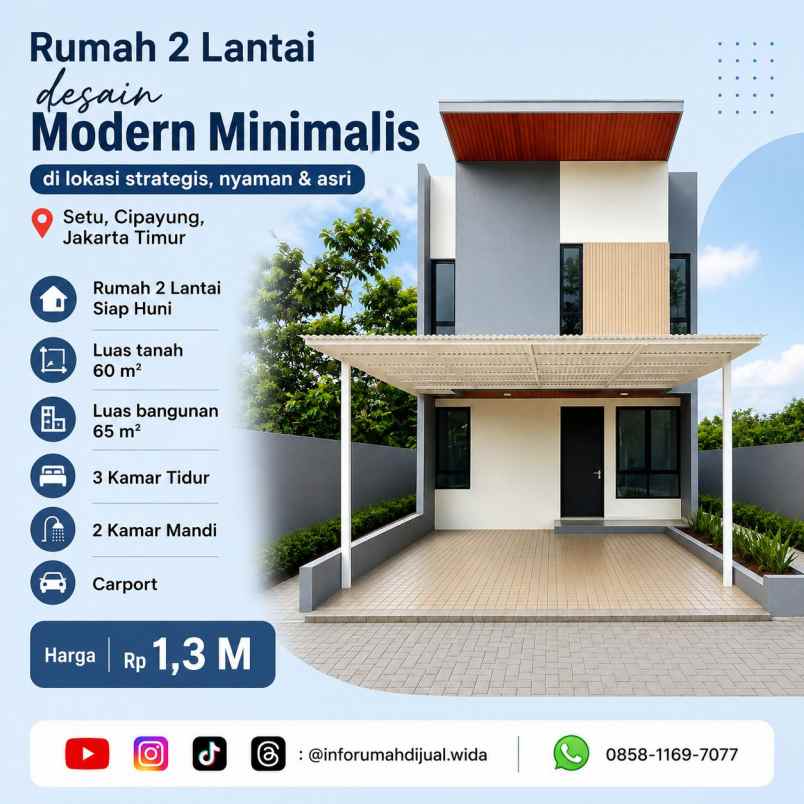 dijual rumah setu