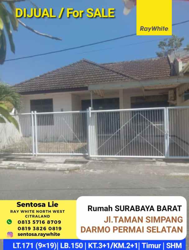 dijual rumah taman simpang darmo permai