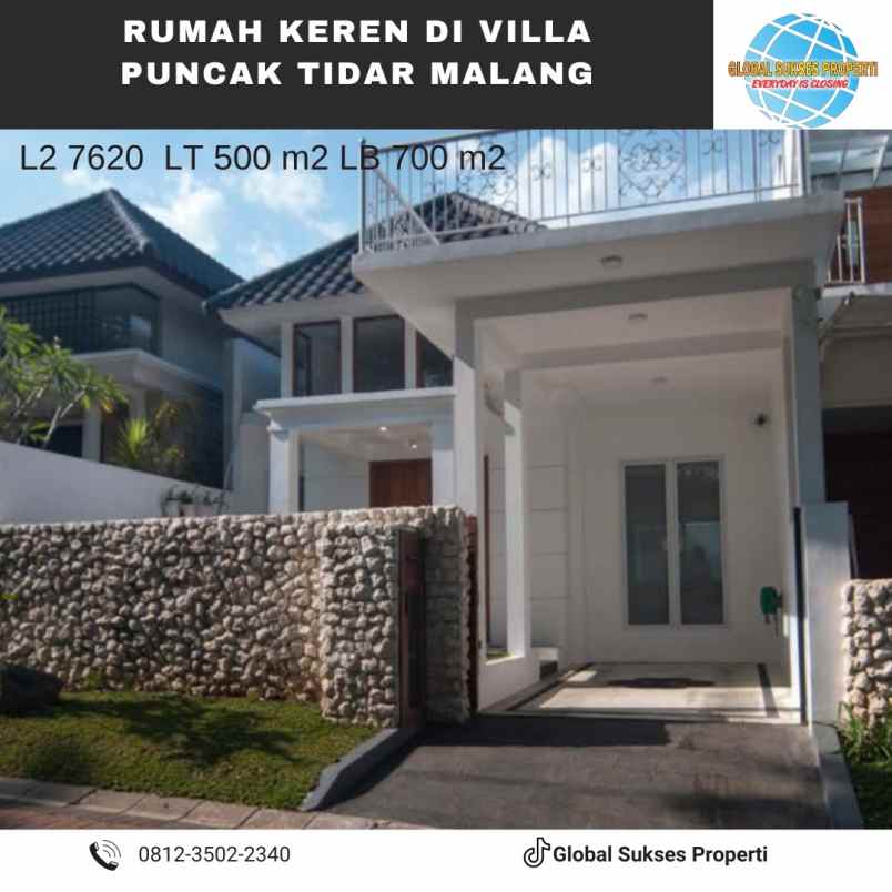 dijual rumah villa puncak tidar