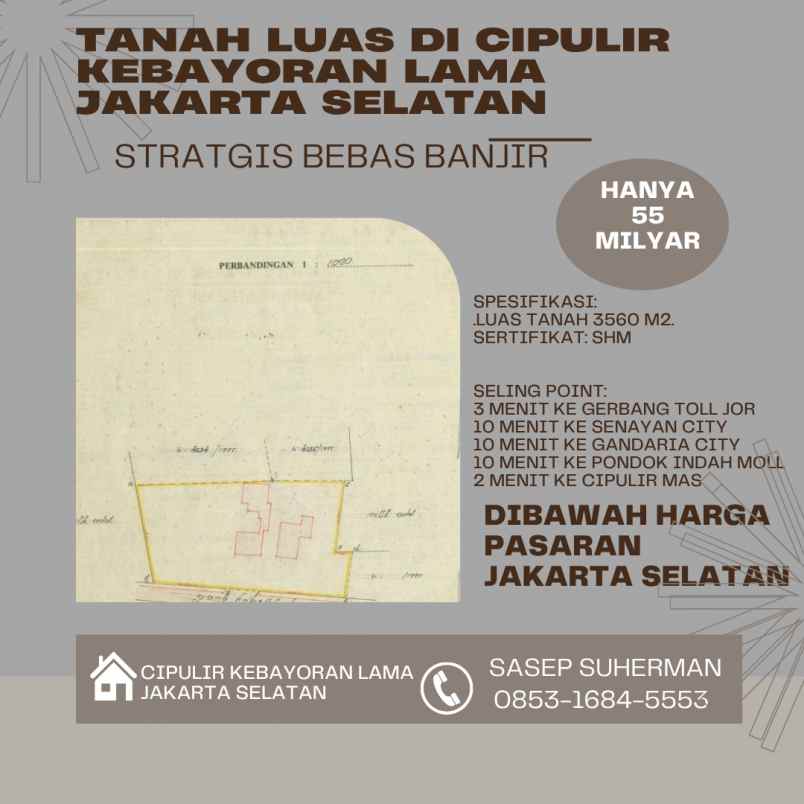 dijual tanah cipulir kebayoran lama