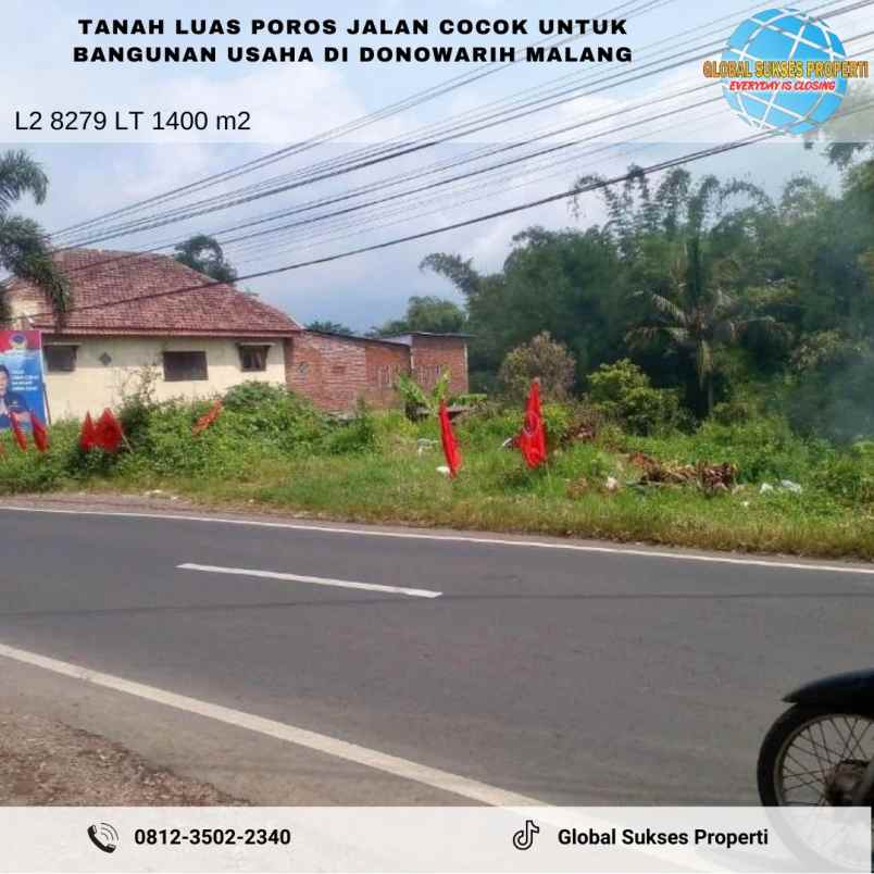 dijual tanah di poros jalan donowarih