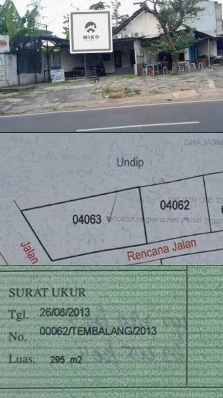 dijual tanah di ring 1 undip tembalang semarang