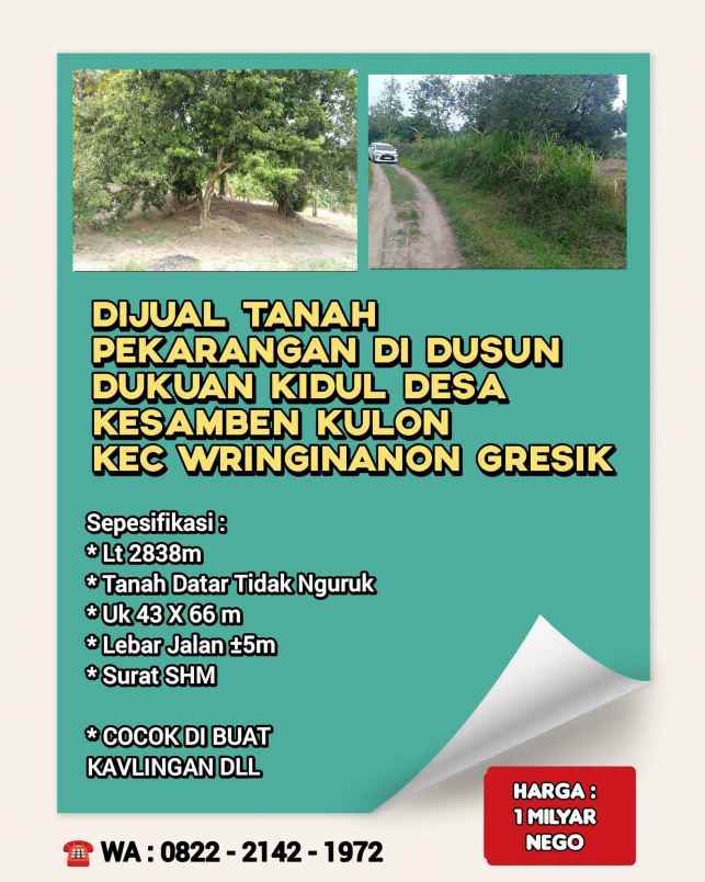 dijual tanah dusun dukuan kidul