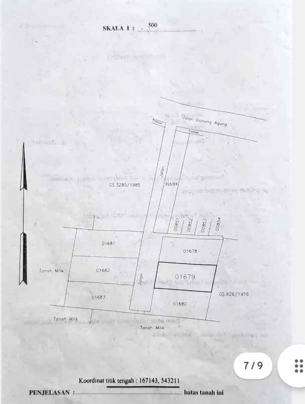 dijual tanah jalan gunung agung