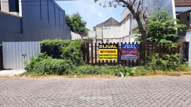 dijual tanah jalan manyar tirtoyoso selatan