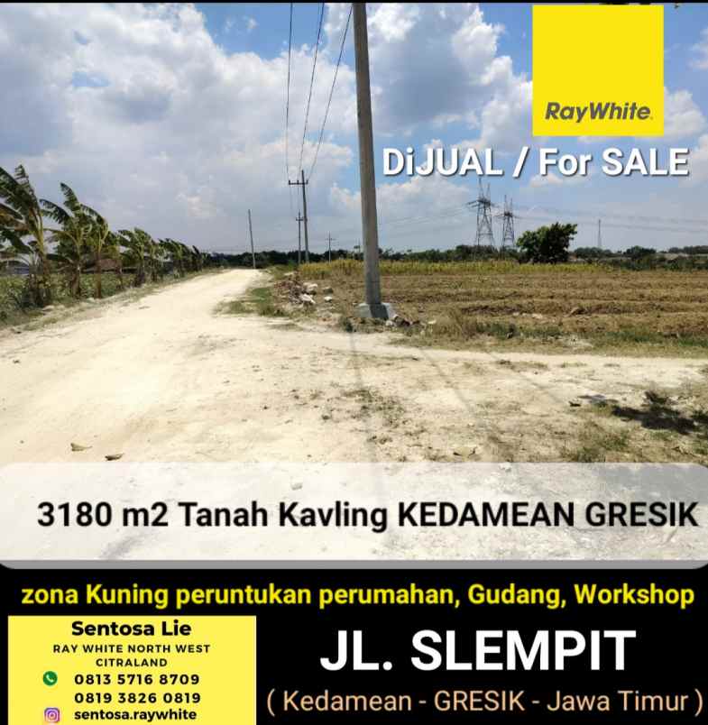 dijual tanah jalan slempit
