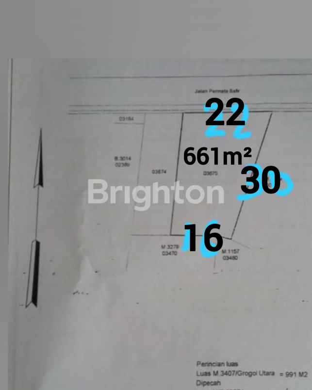 dijual tanah jl permata safir permata