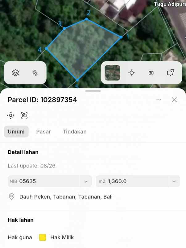 dijual tanah jl raya denpasar gilimanuk