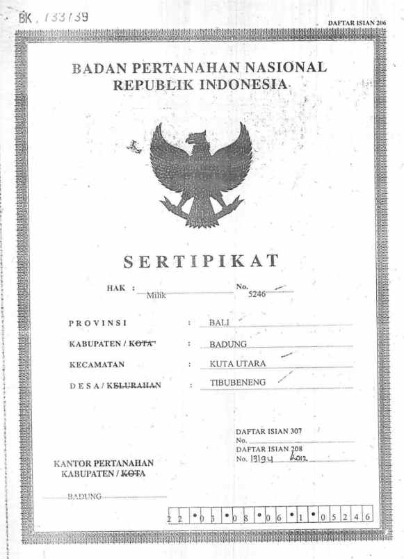 dijual tanah jl raya semat