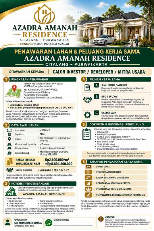 dijual tanah jln raya kolonel rahmat kp
