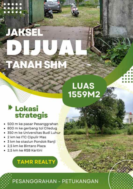 dijual tanah petukangan pesanggrahan