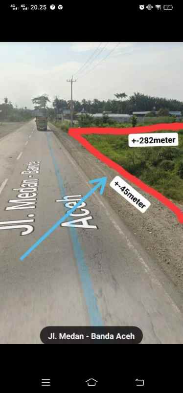 dijual tanah pinggir jalan