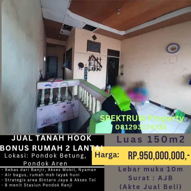 dijual tanah pondok betung pondok aren