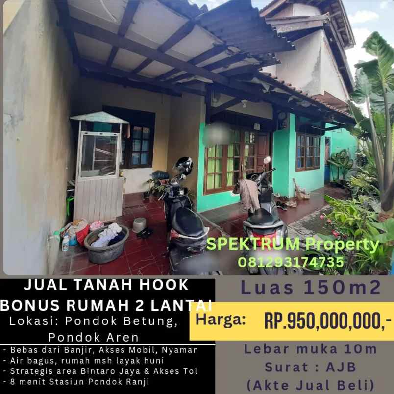 dijual tanah pondok betung pondok aren