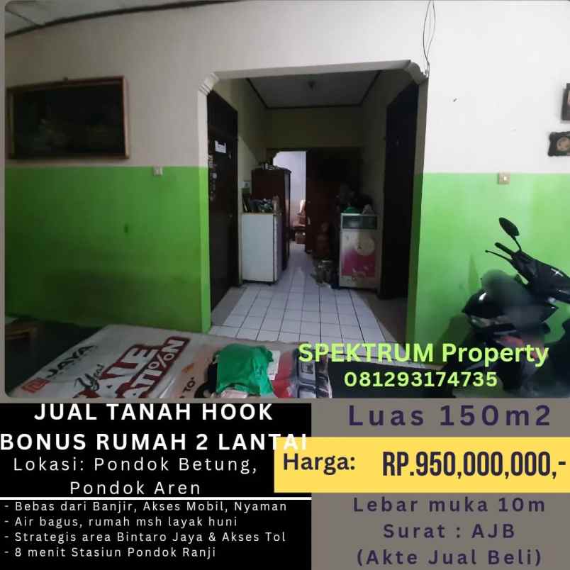 dijual tanah pondok betung pondok aren