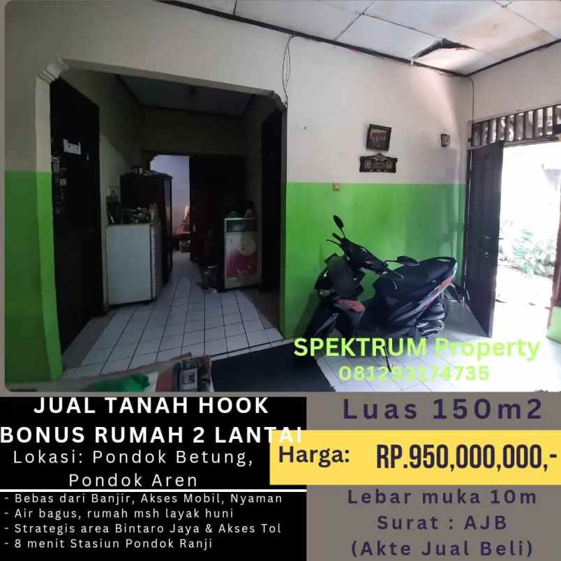 dijual tanah pondok betung pondok aren