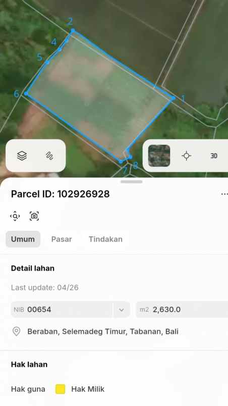 dijual tanah tangguntiti