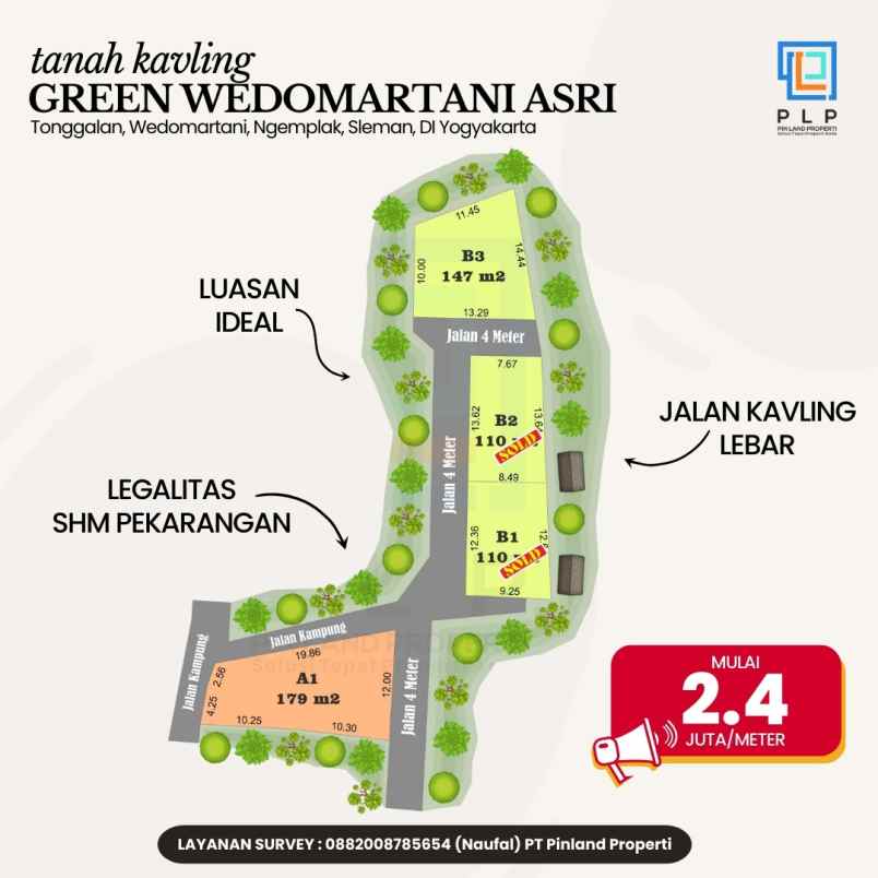 dijual tanah tonggalan wedomartani