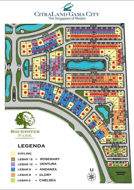 dijual villa mewah komplek citraland gama city medan