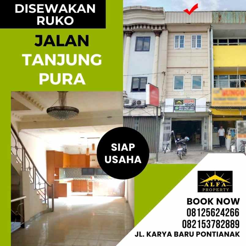 disewakan ruko jalan tanjung pura kota pontianak