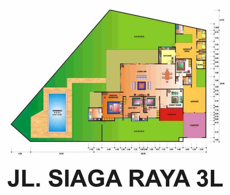 disewakan rumah jl warung jati timur 3