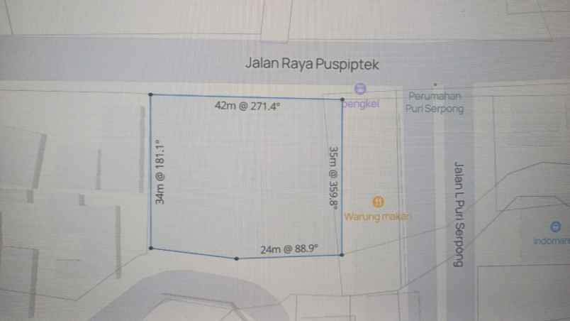 jual cepat tanah di pinggir jalan raya puspitek
