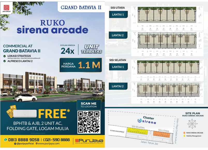 ruko sirena arcade grand batavia 2 free biaya surat