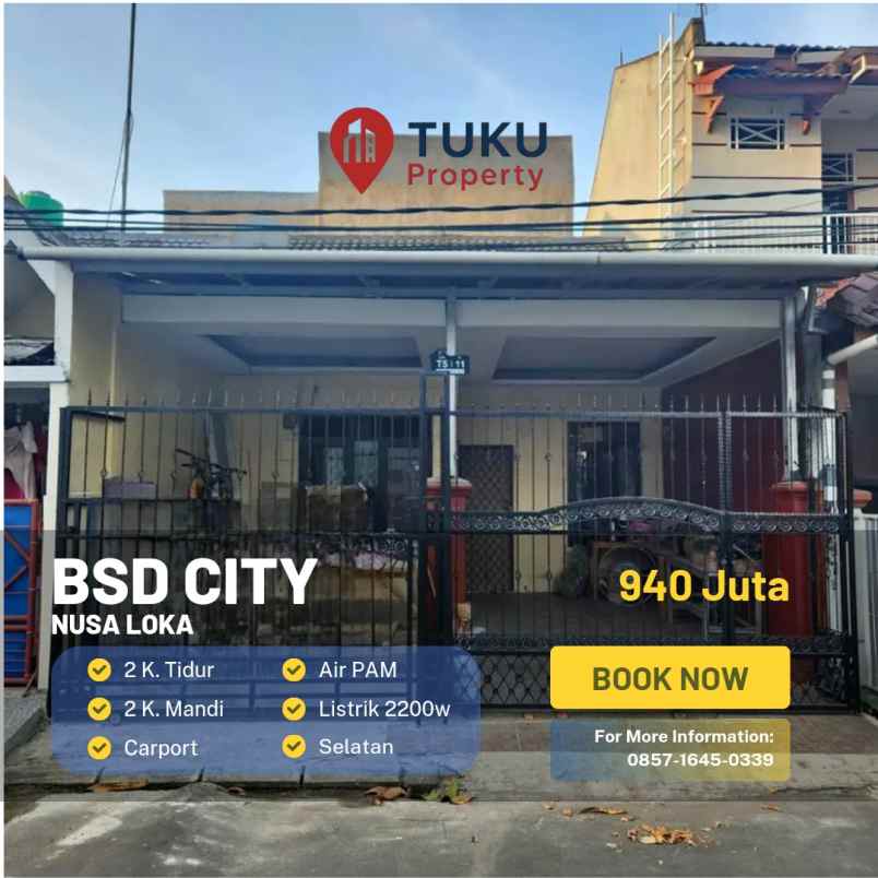 rumah 1 5 lt di nusa loka sektor 14 5 bsd