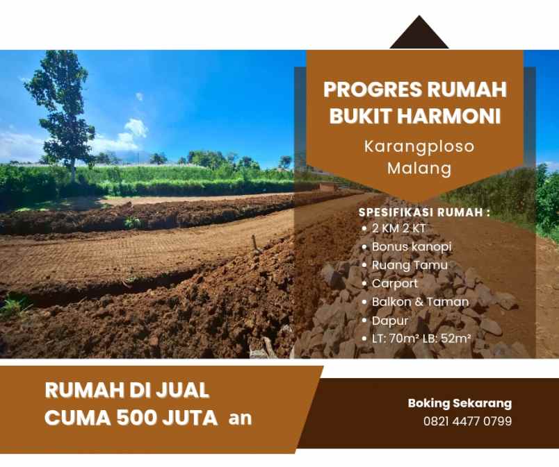 rumah 500 juta an di malang dekat wisata batu